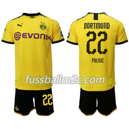 Fußballtrikots Borussia Dortmund Pulisic 22 Kinder Heim Trikotsatz 2019-2020